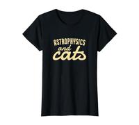 Astrofísica Y Gatos Divertido Astrofísico Astronomía Camiseta gráfica económica, Mujer, Negro, M