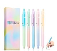 Astroline Pen, Astroline Gel Pens, Gradient Gel Pen Set, Quick Drying GelPens with Fidget Ball, 0.5mm Rainbow Minimalist Press Type Quick Drying Carbon Gelpens, for Office School Supplies (5PCS)