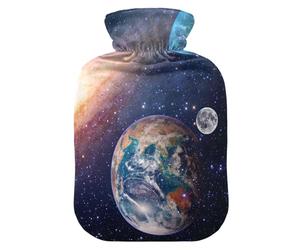 Astrología Astronomía Tierra Luna Espacio Exterior Marte Sa Bolsa de agua caliente y cubierta suave y cálida para cama de invierno, mano, cuello y hombros, 2 L