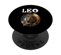 Astrología del horóscopo del Zodiaco Leo Fresco PopSockets PopGrip Adhesivo
