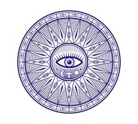 astrología, ocultismo, alquimia, masonería, signos esotéricos Calcomanías de letras 54.6x54.6cm Removible sin dejar pegamento Azul oscuro