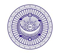 astrología, ocultismo, alquimia, masonería, signos esotéricos Calcomanías de vinilo para murales y paredes 54.6x54.6cm Decoración de tiendas Azul oscuro