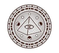 astrología, ocultismo, alquimia, masonería, signos esotéricos Calcomanías de vinilo para murales y paredes 67.2x67.2cm Vinilos para ventanas Café