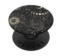 Astrology Astronomy Zodiac Signs and Eclipse Design PopSockets PopGrip Adhesivo