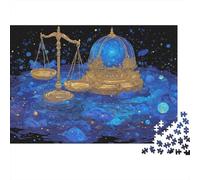 Astrology Scales Symbol 100% Recycled Cardboard Libra Scale Art 1000 Piece Jigsaws Adults and Children Challenging Brainteasing 38x26cm/1000pcs