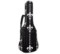 Astrology Space Cosmic Planet Shapes Leaves - Funda para guitarra acústica, funda para guitarra de 40, 41, 42 pulgadas, con doble correa ajustable para el hombro y lazo para colgar en la espalda