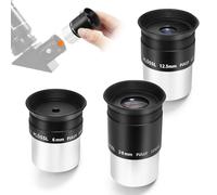 astromania 1,25 6 mm 12,5 mm 20 mm Plossl Telescopio Ocular Set - 4-Element Plossl diseño - con Rosca para filtros de astronomía estándar de 1,25 Pulgadas