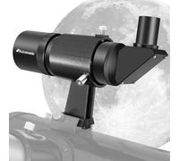 astromania buscador de telescopio en ángulo 9 x 50 con vertical y non-reversed imagen, negro