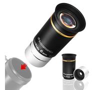 Astromania Ocular telescópico de 1.25 Pulgadas, HD, Totalmente Revestido, Accesorio de telescopio de 66 Grados Ultra Gran Angular para telescopio de astronomía, Alivio Ocular Largo HD de 6 mm de Gran
