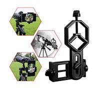 Astromania Soporte universal del soporte del adaptador del teléfono celular monocular que detecta el telescopio y el dispositivo óptico del microscopio - Negro