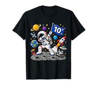 Astronaut 10th Birthday Boy 10 Years Old Space Galaxy Party Camiseta