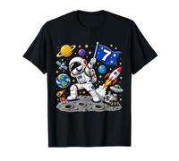 Astronaut 7th Birthday Boy 7 Years Old Space Galaxy Party Camiseta