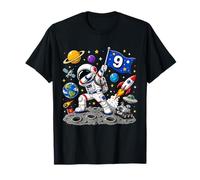 Astronaut 9th Birthday Boy 9 Years Old Space Galaxy Party Camiseta