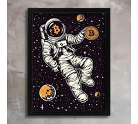 Astronaut Crypto Bitcoin Print Poster Picture Astronaut Artwork Print Space Art A4 Poster on Canvas - Inspirador Motivacional Arte de la pared Vida diaria Cita alentadoras frases cortas famosas palab