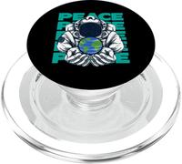 Astronaut Design World Peace Earth Planet Graphic PopSockets PopGrip para MagSafe