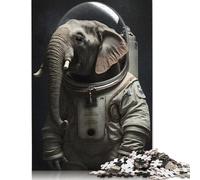 Astronaut Elephant Puzzles Imposible,desafío for Adults Entretenimiento Creativo 1000 Piezas Obra De Arte De Juego De para Adultos Y Niños Mayores De 12 Años 1000pcs (75x50cm)