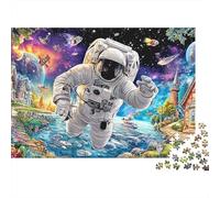 Astronaut Extra Thick Cardboard Arte Espacial Cósmico Jigsaw Puzzle Adults Age 12 Up Brain Training Activity Ideal Gift for Teen Puzzle Lovers 12 18 Years 70x50cm/1000pcs
