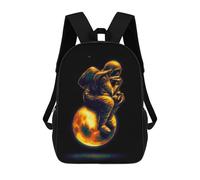 Astronaut Floating on Fireball Mochilas Impresas En 3D Para Niños 17inch Mochilas De Moda Informales Para El Día A Día, Bolsas De Viaje, Mochilas Informales Para Exteriores Para Niños Y Niñas