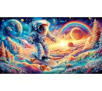 Astronaut-Floating-Through-Colorful-Cosmic-Vortex Puzzle para Adultos y niños 1000 Piezas Juego Educativo Papel Reciclado Desafiante Actividad en casa 70x50/1000pcs