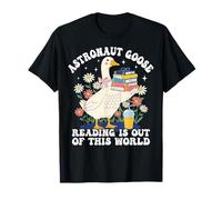 Astronaut Goose Reading Is out of This World Goose Teacher Camiseta