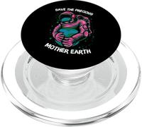 Astronaut Graphic Save The Precious Mother Earth Day PopSockets PopGrip para MagSafe