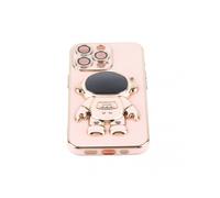 Astronaut Hidden Stand Case Cover Compatible for IPhone Electroplating Phone Case with Stand Lens Film Protective Cover