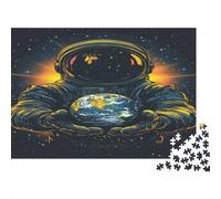 Astronaut Holding Earth Colourful Astronaut Earth 1000 Pieces Adult Jigsaws For Adults & Kids Fun Rainy Day Activity 52x38cm/1000pcs