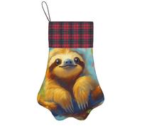 Astronaut In Surreal Space Cosmic Christmas - Medias decorativas con diseño de garra de perro, adorable perezoso y hoja