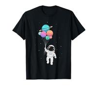 Astronaut Niños Sostenible Planeta y Globos Espaciales Camiseta