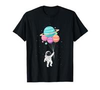 Astronaut Niños Sostenible Planeta y Globos Espaciales Camiseta