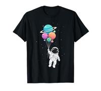 Astronaut Niños Sostenible Planeta y Globos Espaciales Camiseta