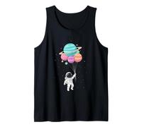Astronaut Niños Sostenible Planeta y Globos Espaciales Camiseta sin Mangas