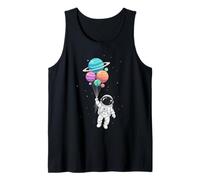 Astronaut Niños Sostenible Planeta y Globos Espaciales Camiseta sin Mangas