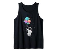 Astronaut Niños Sostenible Planeta y Globos Espaciales Camiseta sin Mangas