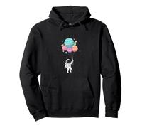 Astronaut Niños Sostenible Planeta y Globos Espaciales Sudadera con Capucha
