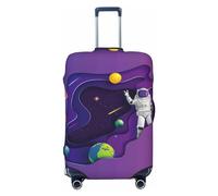 Astronaut on Mission in Outer Space Fundas de equipaje de viaje - Fundas protectoras elásticas para maletas de 18 a 32 pulgadas, Negro -, Mediano
