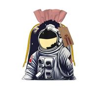 Astronaut On The Moon - 1 bolsa de regalo con cordón impreso, embalaje para fiestas, caramelos, regalos de Navidad, decoración de vacaciones