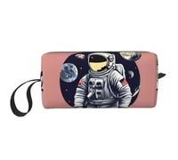 Astronaut on The Moon 1 - Bolsa organizadora con cremallera impresa, estuche de almacenamiento de viaje, bolsa de cosméticos portátil para cosméticos, artículos de tocador