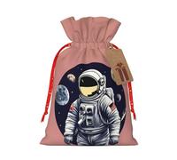Astronaut On The Moon 1 - Bolsas de regalo con cordón para la temporada de Navidad, regalos de fiesta de Navidad