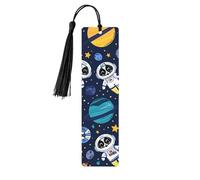 Astronaut Planet - Marcapáginas de madera con impresión de doble cara, 5 piezas, regalos para mujeres para amantes de los libros, accesorios geniales para cuadernos, regalos de cumpleaños para hombres