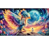 Astronaut-Playing-Guitar-on-The-Moon 1000 Piezas Puzzle Reciclado Juego desafiante Educativo para Adultos Decoración Mural Hermosa Regalo 38x52/1000pcs