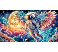 Astronaut-Playing-Guitar-on-The-Moon Puzzle de 1000 Piezas Reciclado Juego desafiante Educativo para Adultos Regalo para Mujeres y Hombres 70x50/1000pcs