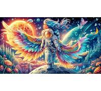 Astronaut-Playing-Guitar-on-The-Moon Puzzle de 1000 Piezas Reciclado Regalo Divertido Juego Familiar para Adultos y niños de 12 años en adelante 70x50/1000pcs
