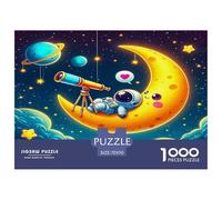 Astronaut Puzzle Imposible Desafío Extremo Adultos Niños 1000 Piezas Arte Moderno Cumpleaños Regalo Brain Teaser Mindfulness Activity 70x50cm/1000pcs