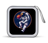 Astronaut Slam Dunk Basketball Space CD Case Holder Portable 40 Capacity DVD Wallet Storage Organizer for Car Travel, Estilo:, Talla única