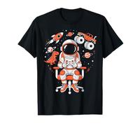 Astronaut Space Gamer Gaming Dinosaur Cars para niños Camiseta