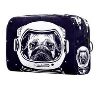 Astronaut Unhappy Dog Puppy Space - Bolsa de cosméticos para mujer, neceser de viaje, bolsa organizadora de maquillaje grande con cremallera, multicolor, 18.5x7.5x13cm/7.3x3x5.1in, Neceser