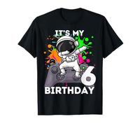 Astronauta 6º Cumpleaños Videojuegos Espacio Amante Camiseta