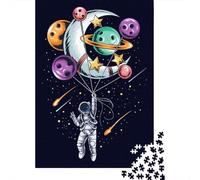 Astronauta Aventura Espacial Puzzle de 1000 Piezas Papel para Adultos Planetas Surrealistas Relajación Familia Decoración Regalo Enfoque 38x26cm/1000pcs