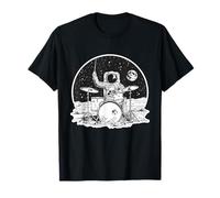 Astronauta Baterista Música Espacial Beat Cosmic Rhythm Camiseta